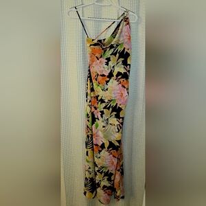 Forever 21, Floral Maxi Dress. One Shoulder, Strappy Back